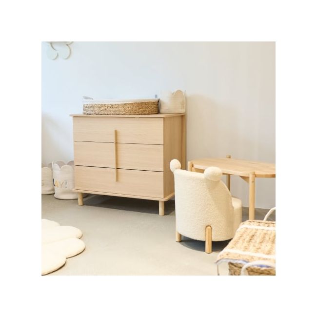 Comoda Childhome Nordica Natural 85 x 50 x 95 cm cu masa de infasat ERFCH-KO3DNN