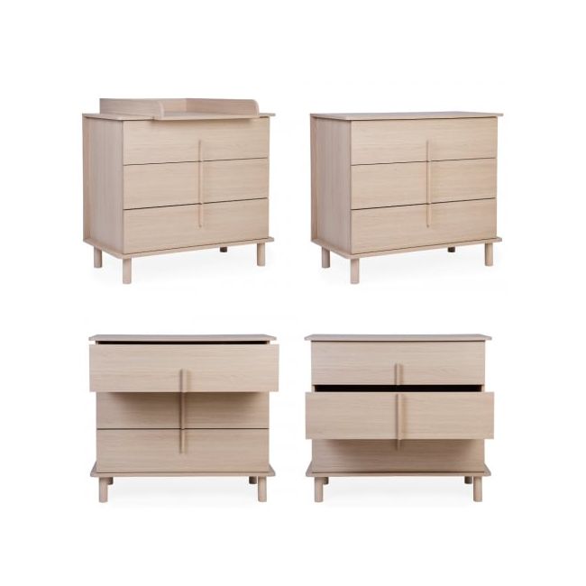 Comoda Childhome Nordica Natural 85 x 50 x 95 cm cu masa de infasat ERFCH-KO3DNN