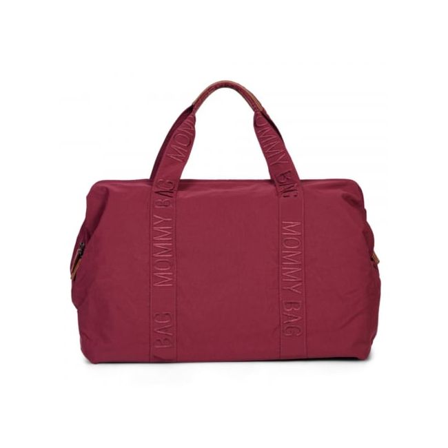 Geanta de infasat Childhome Mommy Bag Signature Urban Burgundy ERFCH-CWMBBSUBU
