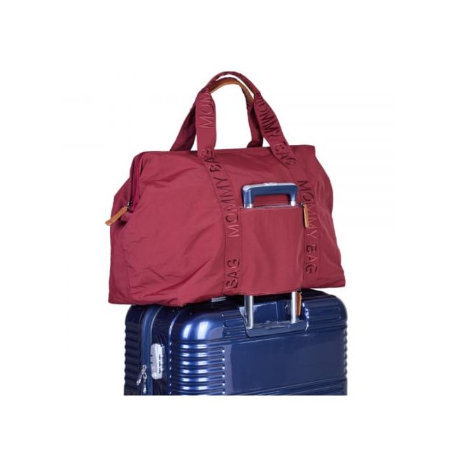 Geanta de infasat Childhome Mommy Bag Signature Urban Burgundy ERFCH-CWMBBSUBU