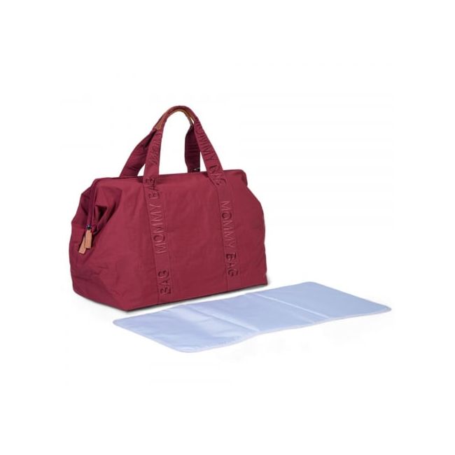 Geanta de infasat Childhome Mommy Bag Signature Urban Burgundy ERFCH-CWMBBSUBU