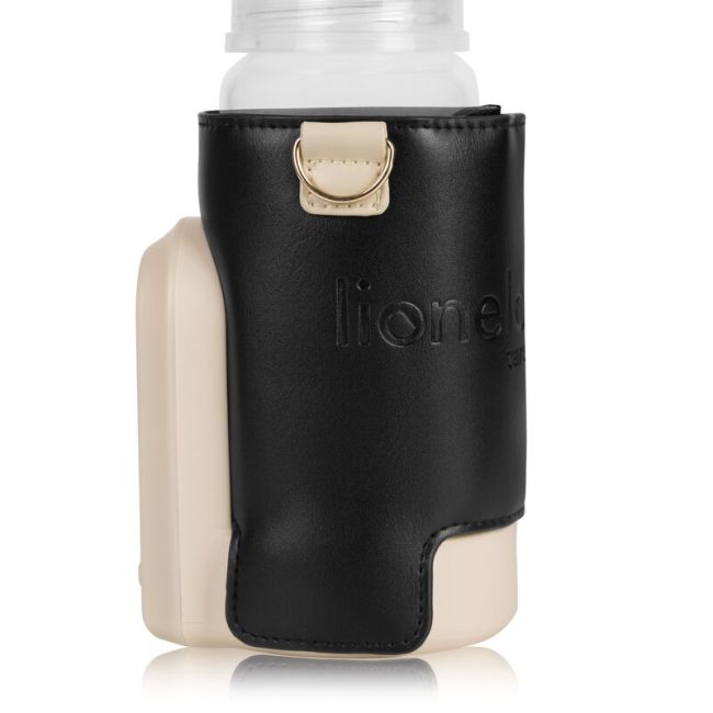 Incalzitor biberoane, Lionelo, ThermUp Go Evo, Portabil, Cu 5 niveluri de incalzire, Cu buton Safety Control, Mentinere caldura pana la 9h, Incarcare USB, Negru/Auriu BYNLOC-THERMUP_GO_EVO_BLACK_GOLD
