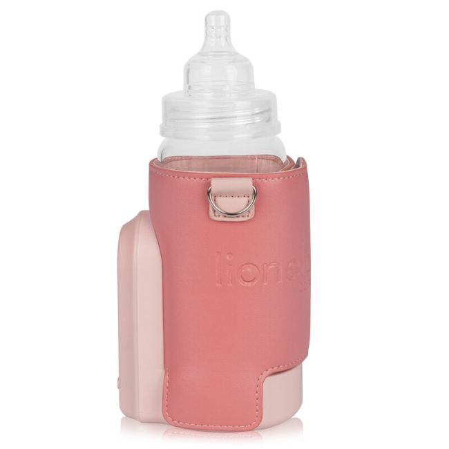 Incalzitor biberoane, Lionelo, ThermUp Go Evo, Portabil, Cu 5 niveluri de incalzire, Cu buton Safety Control, Mentinere caldura pana la 9h, Incarcare USB, Roz BYNLOC-THERMUP_GO_EVO_CORAL_PINK