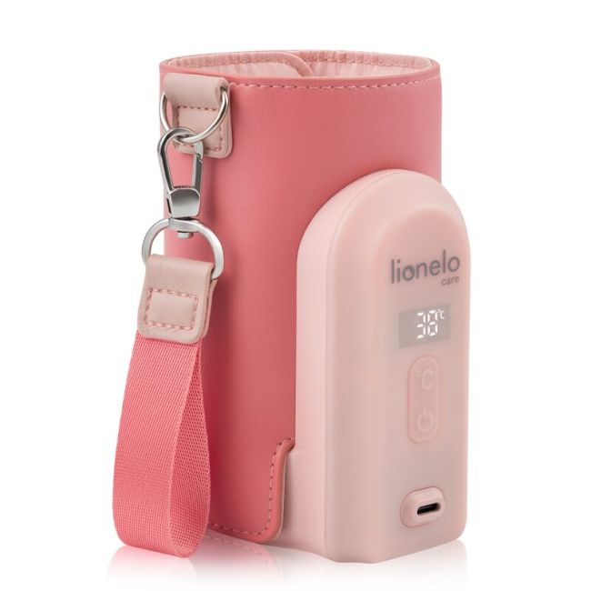 Incalzitor biberoane, Lionelo, ThermUp Go Evo, Portabil, Cu 5 niveluri de incalzire, Cu buton Safety Control, Mentinere caldura pana la 9h, Incarcare USB, Roz BYNLOC-THERMUP_GO_EVO_CORAL_PINK