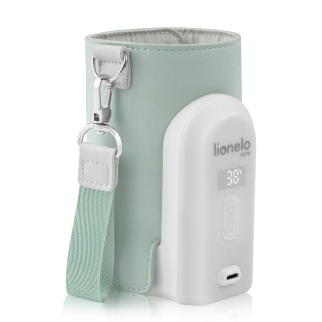 Incalzitor biberoane, Lionelo, ThermUp Go Evo, Portabil, Cu 5 niveluri de incalzire, Cu buton Safety Control, Mentinere caldura pana la 9h, Incarcare USB, Verde BYNLOC-THERMUP_GO_EVO_GREEN_SAGE