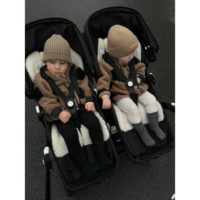 Insert Husa Carucior Sport Cu 2 Fete, Tesatura Teddy Crem Si In Gri Deschis Pjbinsert-prl-4-1