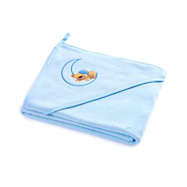 Prosop de bumbac cu gluga Sensillo BEAR 100x100 cm Albastru PMICSILLO-4161