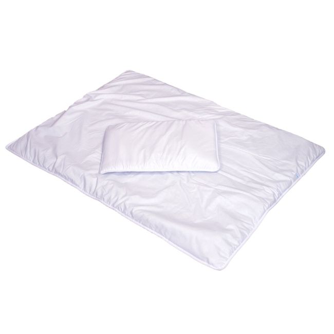 Set Pilota 135 X 100 Cm Si Perna 40 X 60 Cm Pentru Copii, Bumbac Satin Premium Si Umplutura Hipoalergenica Babysoft, Alb Pjb85682