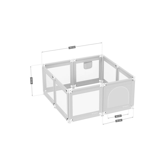 Tarc de joaca bebelusi configurabil si ajutastabil 140 x 65 cm cozy 51, model pliabil, recomandat 6-36 luni, certificat en 12227:2010 lvtk5903796016130