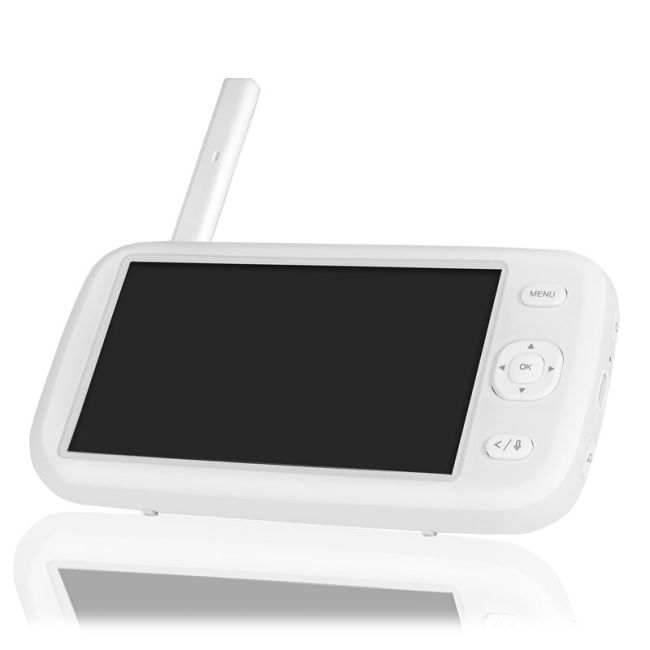 Video monitor, Lionelo, Babyline 9.1, Conexiune prin aplicatia Lionelo Smart, Pana la 8h de functionare, Comunicare bidirectionala, Cu senzor de miscare si sunete Alb BYNLOC-BABYLINE_9.1