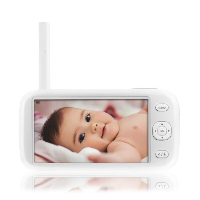 Video monitor, Lionelo, Babyline 9.1, Conexiune prin aplicatia Lionelo Smart, Pana la 8h de functionare, Comunicare bidirectionala, Cu senzor de miscare si sunete Alb BYNLOC-BABYLINE_9.1