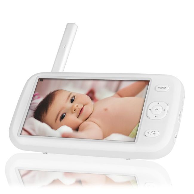 Video monitor, Lionelo, Babyline 9.1, Conexiune prin aplicatia Lionelo Smart, Pana la 8h de functionare, Comunicare bidirectionala, Cu senzor de miscare si sunete Alb BYNLOC-BABYLINE_9.1