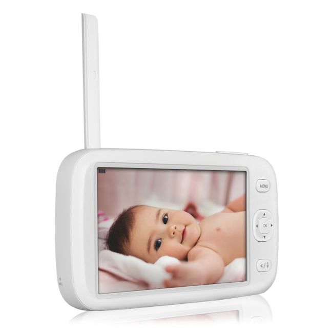 Video monitor, Lionelo, Babyline 9.1, Conexiune prin aplicatia Lionelo Smart, Pana la 8h de functionare, Comunicare bidirectionala, Cu senzor de miscare si sunete Alb BYNLOC-BABYLINE_9.1