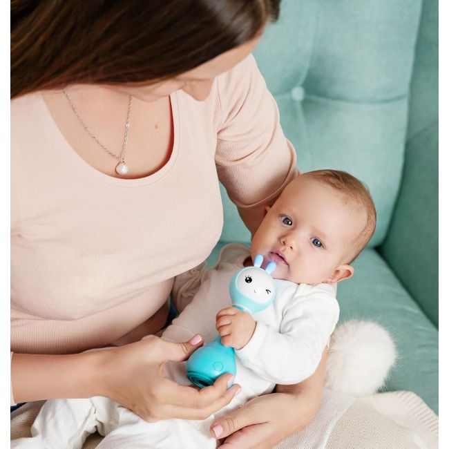 Alilo Smarty Bunny - Iepuras interactiv pentru bebelusi, albastru, RO/EN BKFR1/Blue
