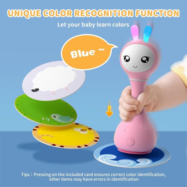 Alilo Smarty Bunny - Iepuras interactiv pentru bebelusi, roz, RO/EN BKFR1/Pink
