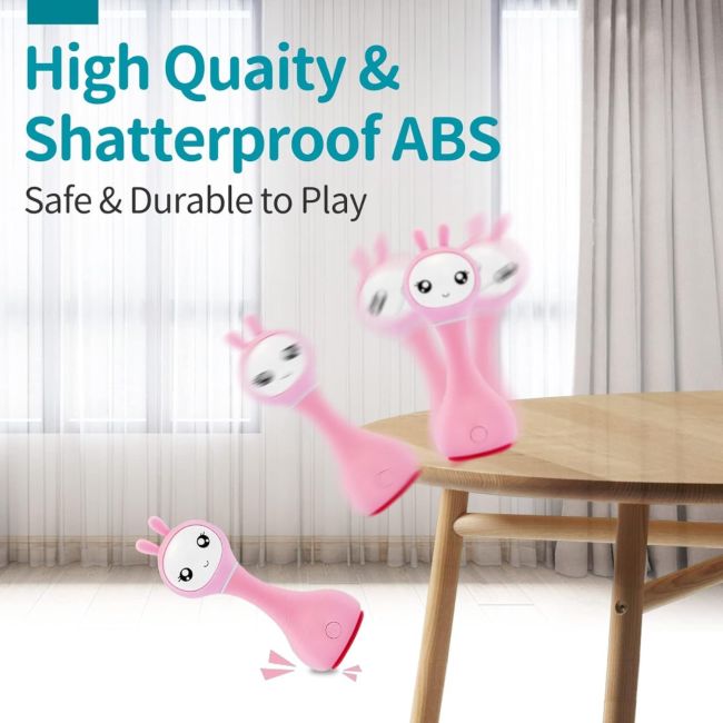 Alilo Smarty Bunny - Iepuras interactiv pentru bebelusi, roz, RO/EN BKFR1/Pink