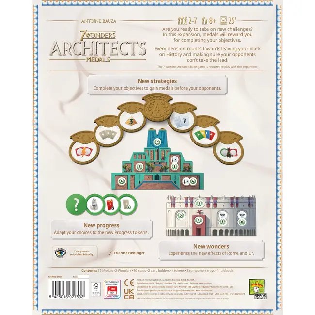 Joc de societate 7 Wonders Architects Medals, limba engleza BKFMED-EN01