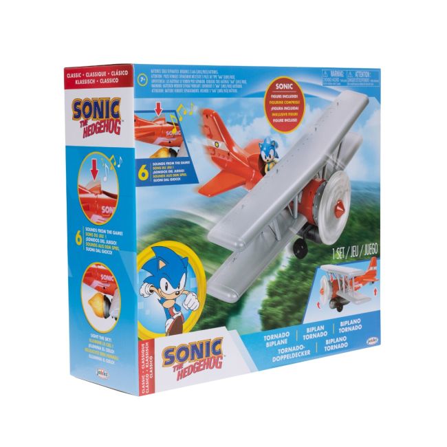 Nintendo Sonic - Set de joaca avion cu lumini si sunete, figurina Sonic inclusa BKF423284