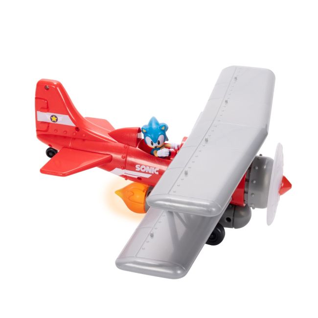 Nintendo Sonic - Set de joaca avion cu lumini si sunete, figurina Sonic inclusa BKF423284