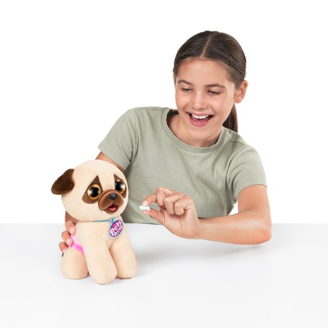 Pets Alive - Jucarie de plus interactiva catelus cu accesorii surpriza, Pooping Puppies BKF9542