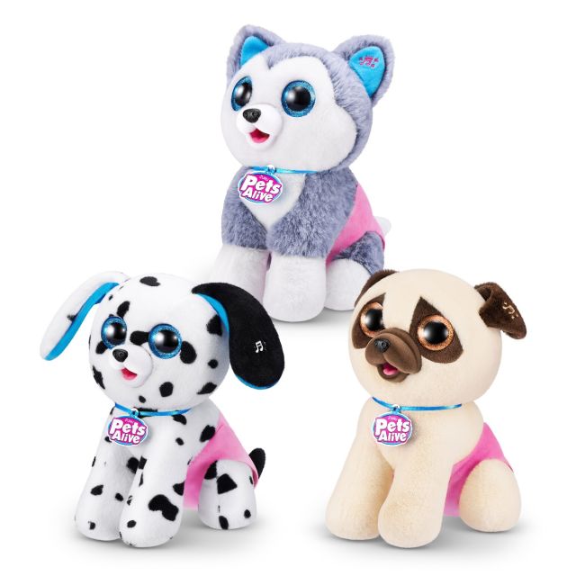 Pets Alive - Jucarie de plus interactiva catelus cu accesorii surpriza, Pooping Puppies BKF9542