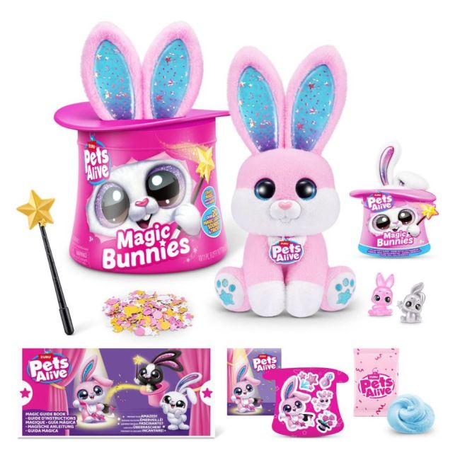 Pets Alive - Jucarie de plus interactiva cu accesorii surpriza, Iepurasul Magician, diverse modele BKF9549