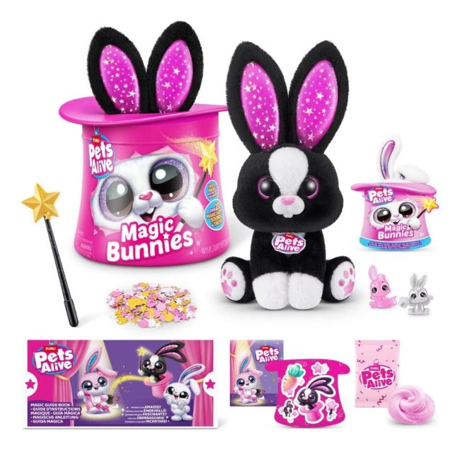 Pets Alive - Jucarie de plus interactiva cu accesorii surpriza, Iepurasul Magician, diverse modele BKF9549