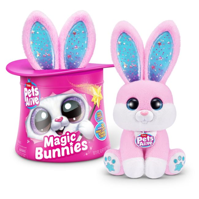 Pets Alive - Jucarie de plus interactiva cu accesorii surpriza, Iepurasul Magician, diverse modele BKF9549