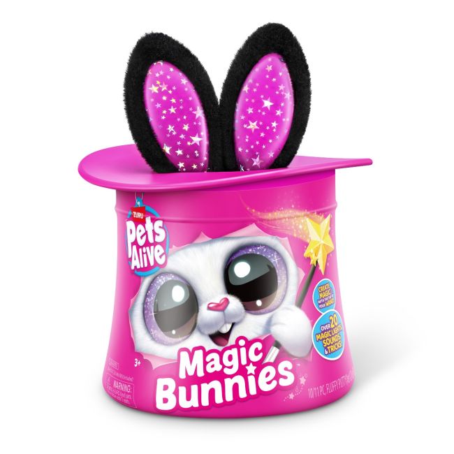 Pets Alive - Jucarie de plus interactiva cu accesorii surpriza, Iepurasul Magician, diverse modele BKF9549