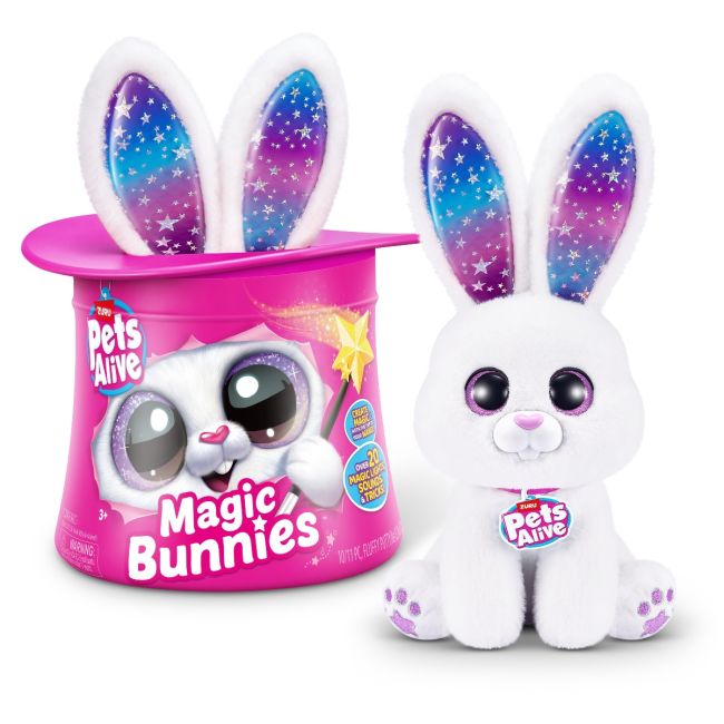 Pets Alive - Jucarie de plus interactiva cu accesorii surpriza, Iepurasul Magician, diverse modele BKF9549