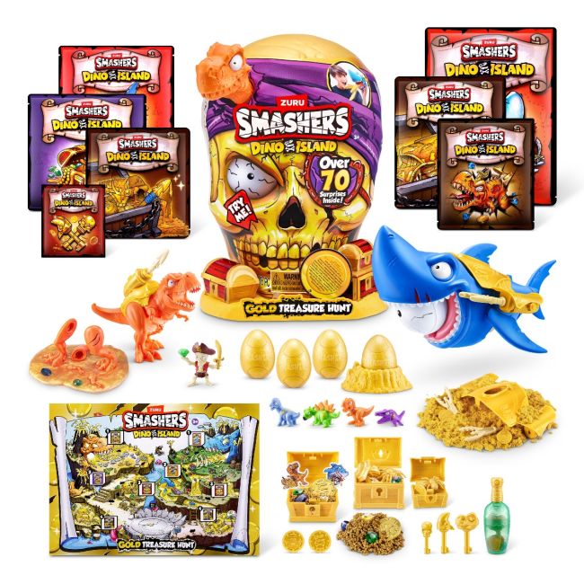 Smashers - Set cu peste 70 figurine si accesorii Gold Treasure Hunter, Dino Island BKF74123