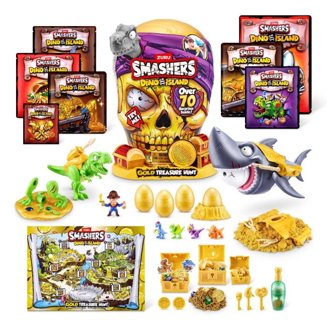 Smashers - Set cu peste 70 figurine si accesorii Gold Treasure Hunter, Dino Island BKF74123