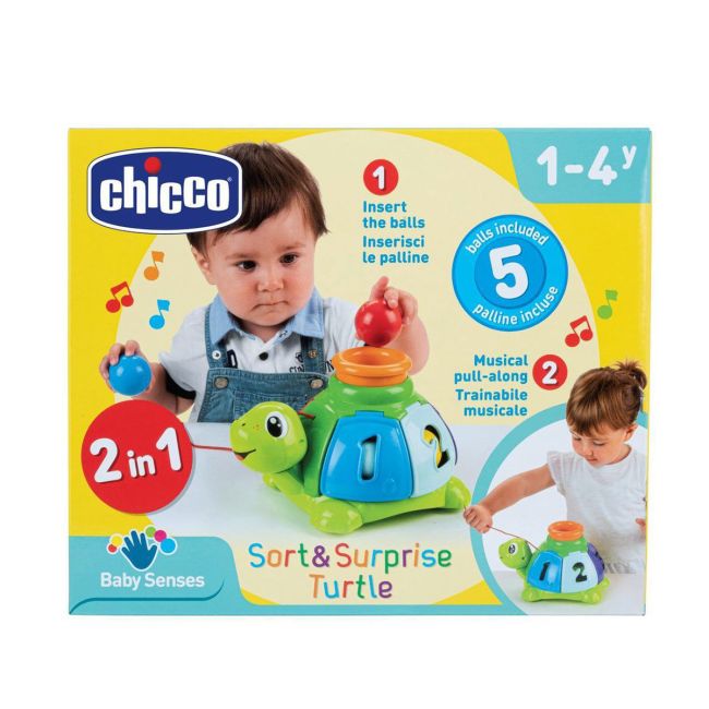 Jucarie 2 in 1 Chicco broscuta testoasa sorteaza si surprinde, 1-4ani CHC10622-1