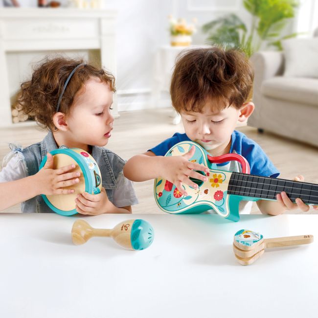 Jucarie din lemn - Set de ukulele 4 in 1