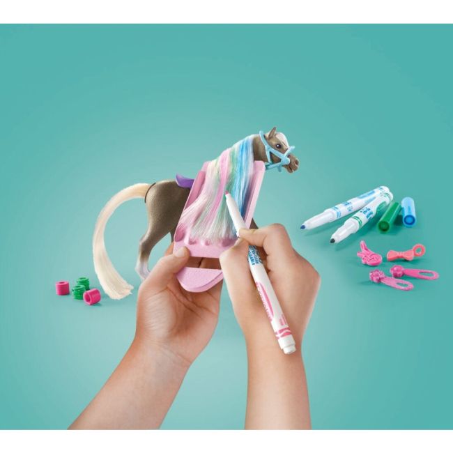 Playmobil - Cal cu par si creioane Crayola ARTPM71640