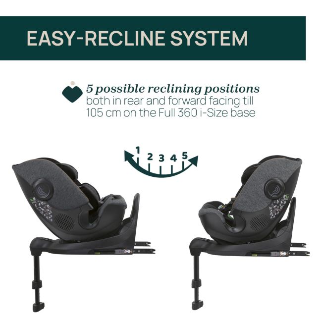 Scaun auto Chicco Bi-Seat i-Size Air cu baza Isofix, Graphite (gri), 40-150 cm (de la nastere pana la 12 ani) CHC87050-8_GRAPHITE