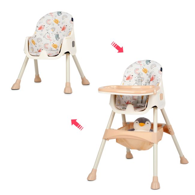 Scaun de masa 2 in 1 Juju Eat&Smile, Birds JUJJU1027-Birds