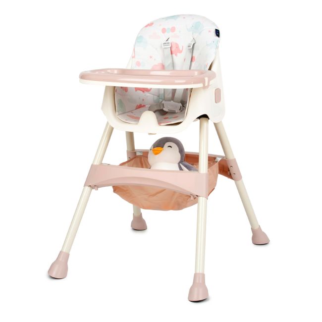 Scaun de masa 2 in 1 Juju Eat&Smile, Pink-Elephants JUJJU1027-Pink-Elephants