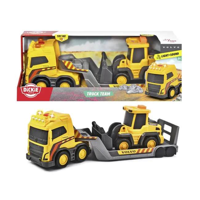 DICKIE VOLVO SET TRAILER SI EXCAVATOR CU SUNETE SI LUMINI VIV203725009