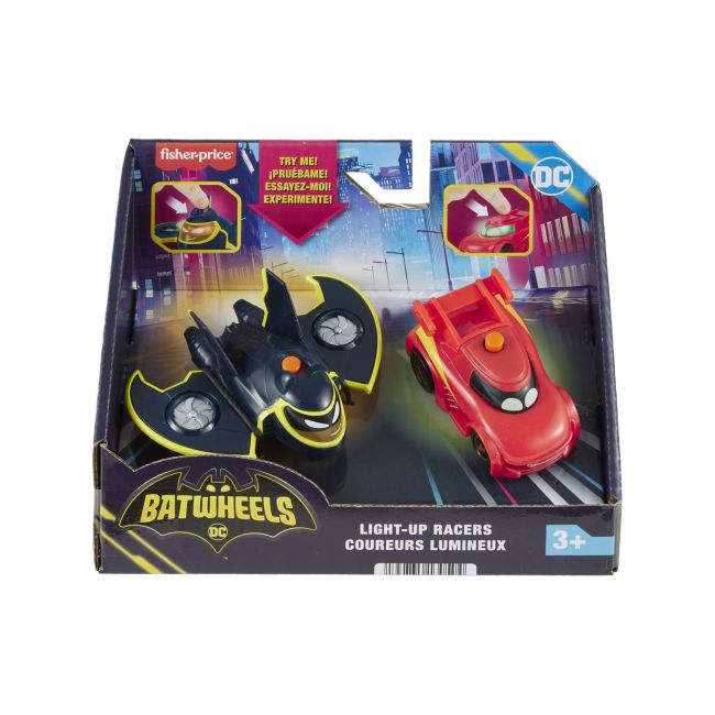 FISHER PRICE BATWHEELS SET 2 MASINUTE CU LUMINI REDBIRD SI BATWING SCARA 1:55 VIVMTHML26