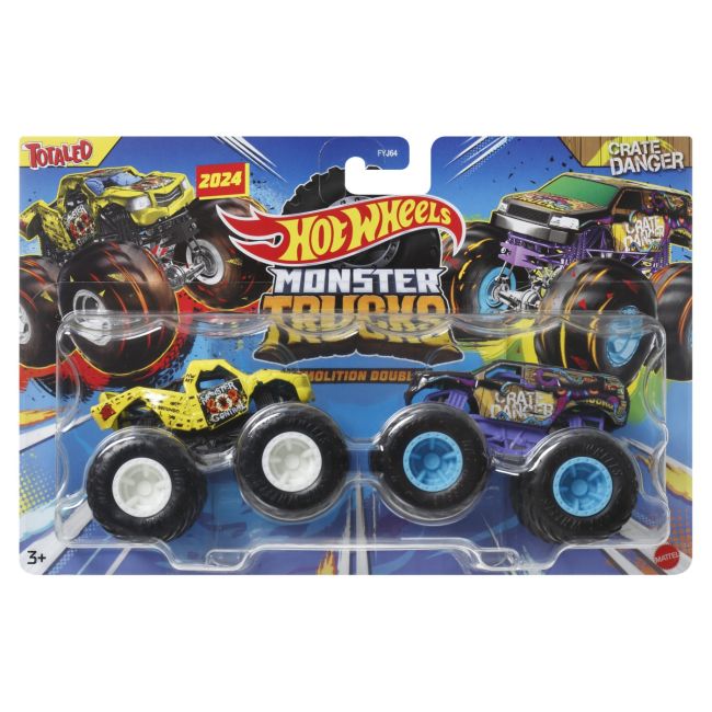 HOT WHEELS MONSTER TRUCK SET 2 MASINI TOTALED SI CRATE DANGER SCARA 1 LA 64 VIVMTFYJ64_HWN57