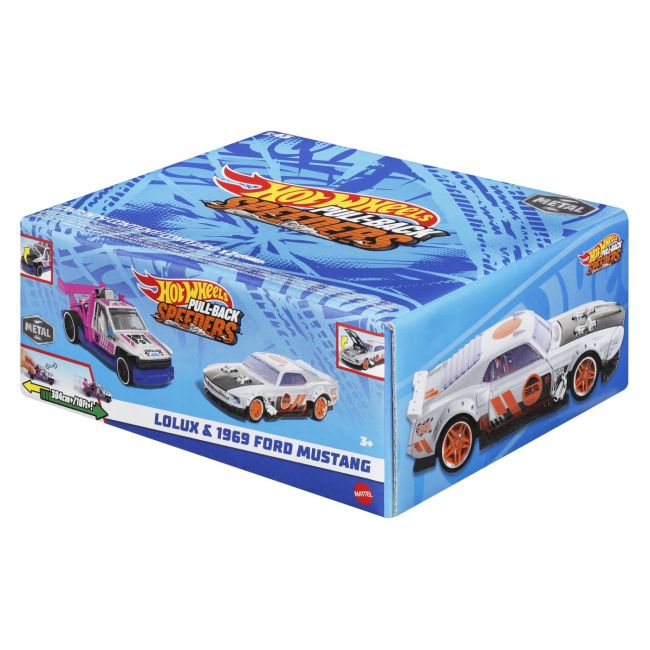 HOT WHEELS SET 2 MASINUTE METALICE PULL BACK LOLUX SI 1969 FORD MUSTANG 1:43 VIVMTHPR91_HWH57