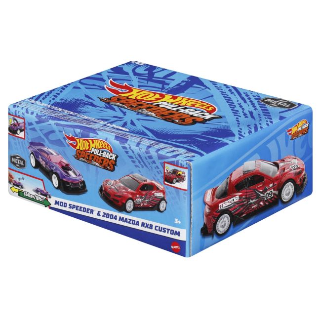 HOT WHEELS SET 2 MASINUTE METALICE PULL BACK MOD SPEEDER SI 2004 MAZDA RX8 CUSTOM 1:43 VIVMTHPR91_HWH53