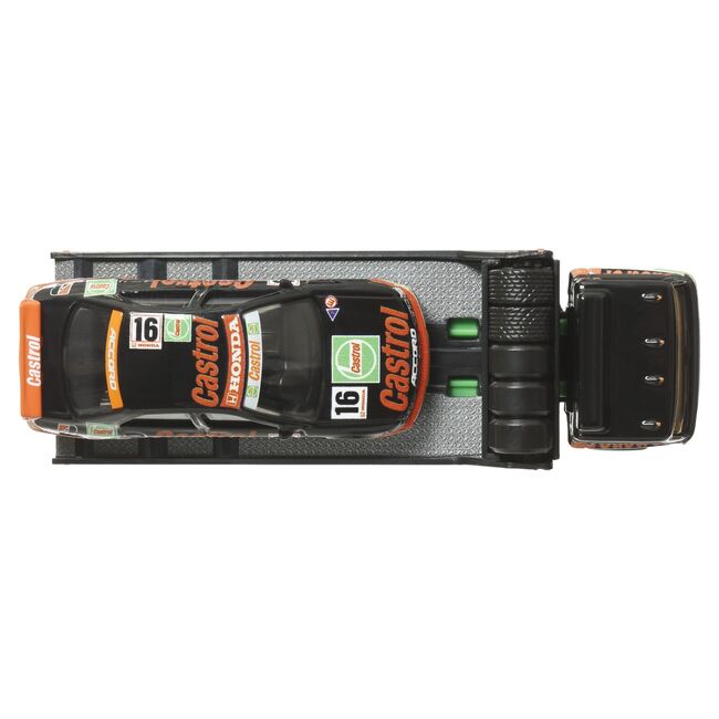 HOT WHEELS TRANSPORTATOR FLEET STREET CU MASINUTA HONDA ACCORD 96 SCARA 1:64 VIVMTFLF56_HRV46