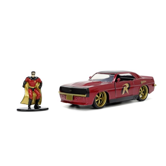 JADA BATMAN SET FIGURINA ROBIN SI MASINUTA METALICA CHEVROLET CAMARO 1967 SCARA 1:32 VIV253253011
