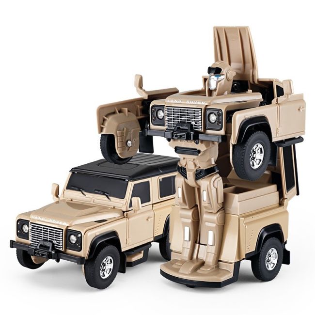 MASINUTA METALICA CONVERTIBILA LAND ROVER DEFENDER BEJ CU SCARA 1 LA 32 VIVRas62000_Bej