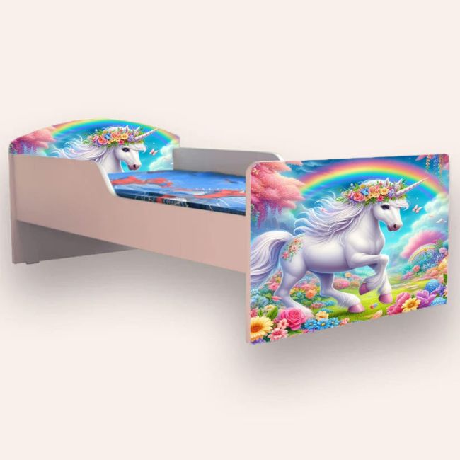 Pat Unicorn 2 Mare 2-12 Ani Simplu Cu Saltea Inclusa 160x80 Cmg49440727728468