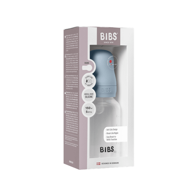 Bibs - set complet biberon anticolici, 150 ml, silicon, baby blue bbb50161231