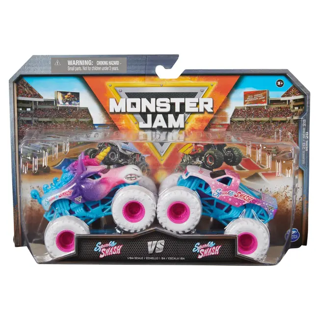 MONSTER JAM SET 2 MASINUTE METALICE SPARKLE SMASH SCARA 1:64 VIV6064128_20144320