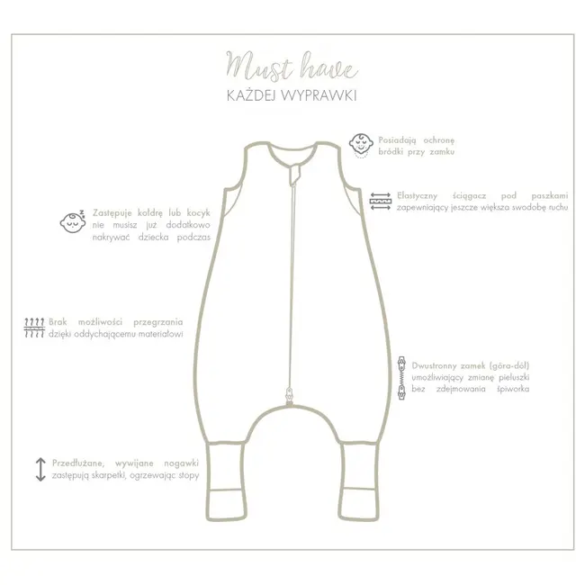 Sac De Dormit Cu Picioare, Bumbac 1 Tog,  World Of Dinosaurs, Marimea S, 86 92 98, 12-36 Luni - Babysteps Pjb8427